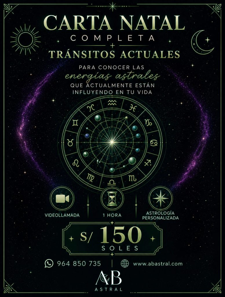 CARTA NATAL COMPLETA + TRANSITOS ACTUALES