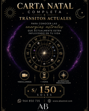 CARTA NATAL COMPLETA + TRANSITOS ACTUALES