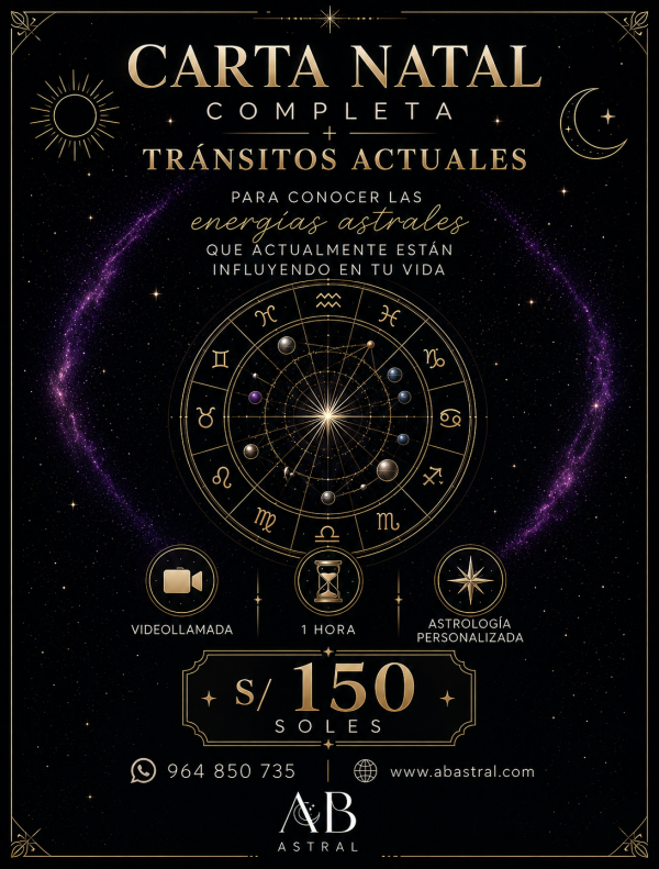 CARTA NATAL COMPLETA + TRANSITOS ACTUALES